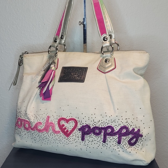 Coach Handbags - Coach Poppy Rhinestone Hearts Shoulder Bag